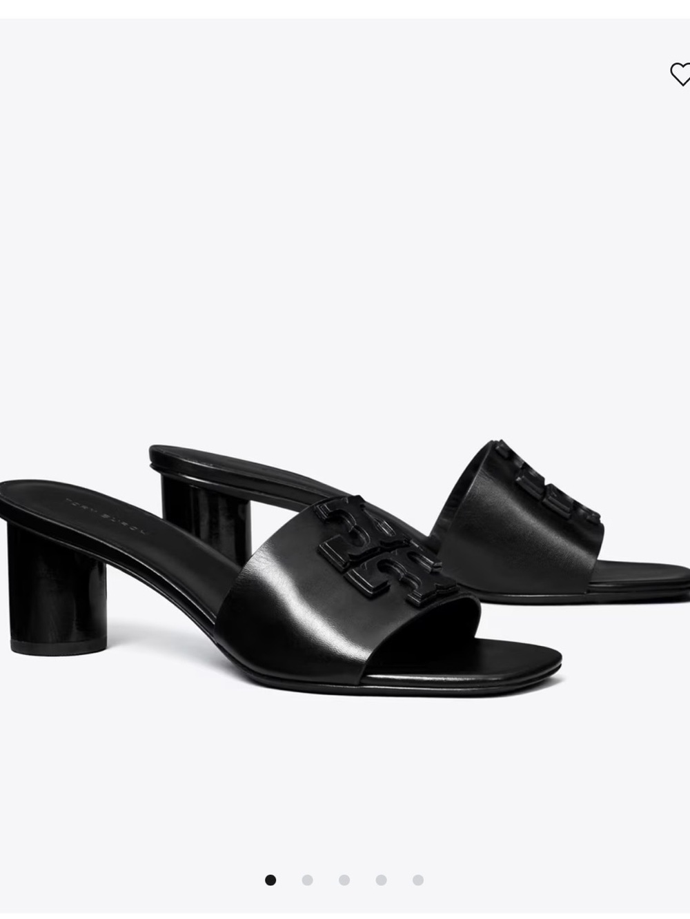 Tory Burch Black Ines Heeled Sandals with Logo Detail